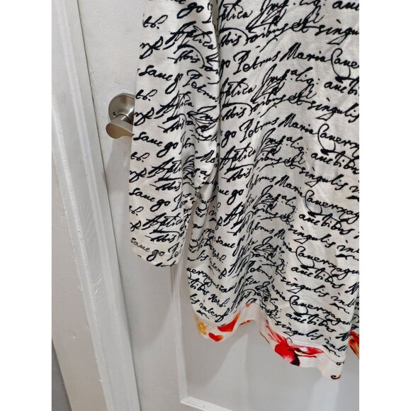 T/O Thomas & Olivia Women's 1XL Zip Up Jacket Handwriting Artsy Art2Wear Boho - Picture 7 of 15